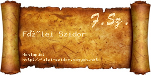 Fülei Szidor névjegykártya