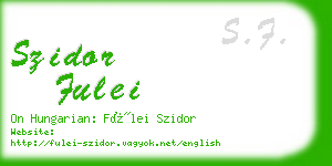szidor fulei business card